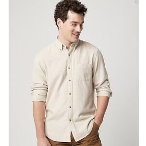 J Crew Shirt Mens Large Beige Brushed Twill Button Down Long Sleeve CL425